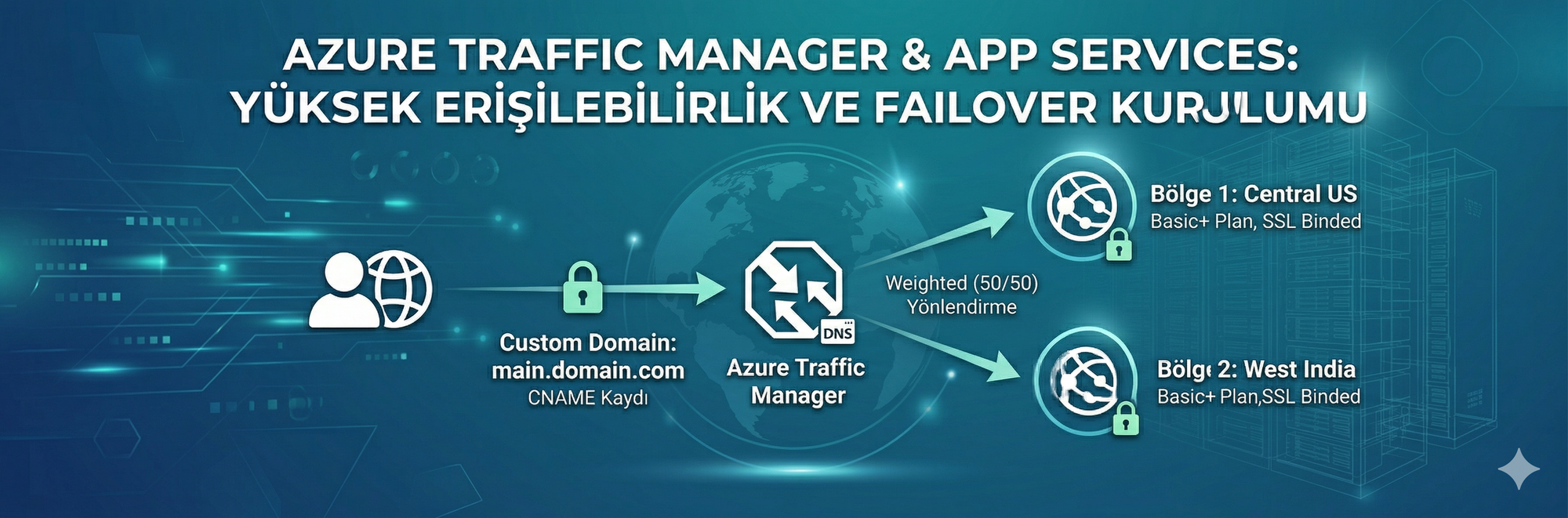 🌍 Azure Traffic Manager ve Managed SSL: Multi-Region Web App Mimarisi